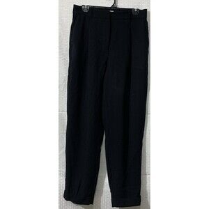 Aritzia Wilfred Black Dress Pants Pleated Cuffed Womens 10 Trousers Career